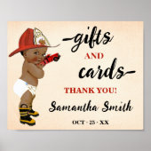 カードとギフト小さなオウム消防士ベビーシャワー ポスター (正面)