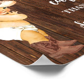 カードとギフト小さなカウボーイ赤ちゃんシャワーのサイン ポスター (角)