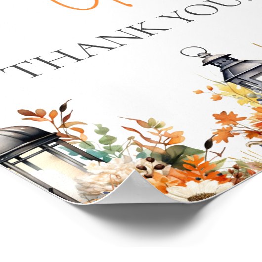 カードとギフト小さなカボチャ赤ちゃんシャワーのサイン ポスター (角)