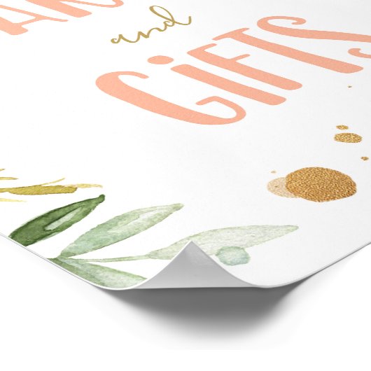 カードとギフト恋しく思オンデール誕生日テーブルの看板 ポスター (角)