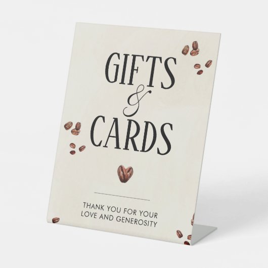 カードとギフト愛は醸造ブライダルシャワーのサイン 台座サイン (正面)