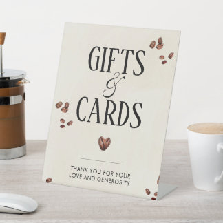 カードとギフト愛は醸造ブライダルシャワーのサイン 台座サイン