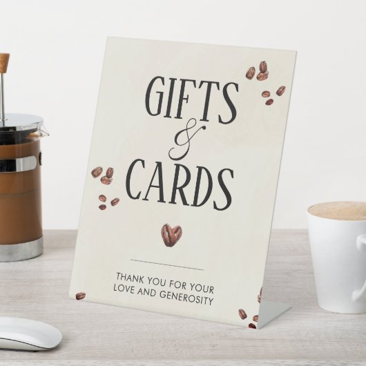 カードとギフト愛は醸造ブライダルシャワーのサイン 台座サイン (インサイチュ)