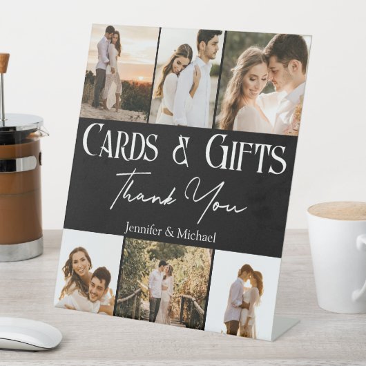 カードとギフト感謝していお客様6枚の写真コラ結婚ージ 台座サイン (インサイチュ)