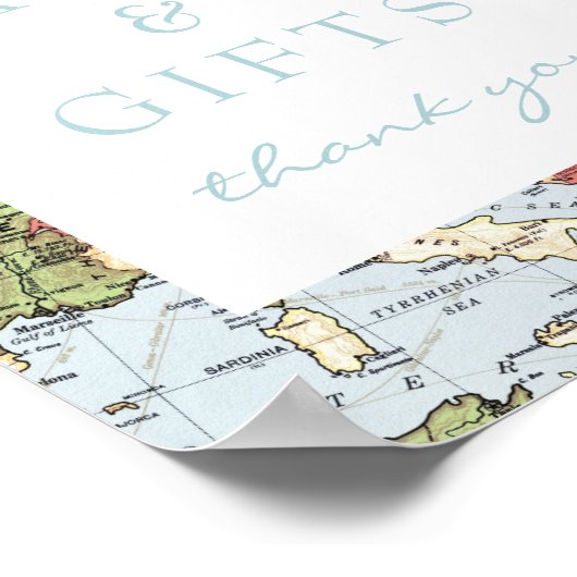 カードとギフト旅行テーマフローラマップサイン ポスター (角)