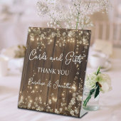 カードとギフト木製のサイン文字列ライトホワイトフローラ 台座サイン