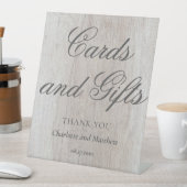 カードとギフト木製シックモダンの結婚イベント 台座サイン (インサイチュ)