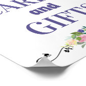 カードとギフト水彩ピンクとフローラ ポスター (角)