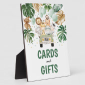 カードとギフト熱帯サファリ動物ベビーシャワー フォトプラーク (側面)