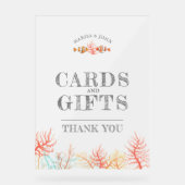 カードとギフト珊瑚と魚の結婚水色 アクリルサイン (正面)