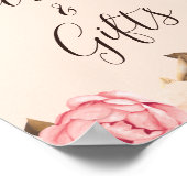 カードとギフト珊瑚エレガントヴィンテージフローラ標識 ポスター (角)