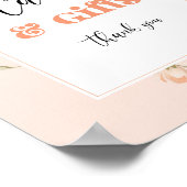 カードとギフト甘い桃の水色誕生日 ポスター (角)