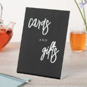 カードとギフト白黒結婚テーブル 台座サイン (インサイチュ)