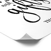 カードとギフト白黒8x10結婚のサイン ポスター (角)