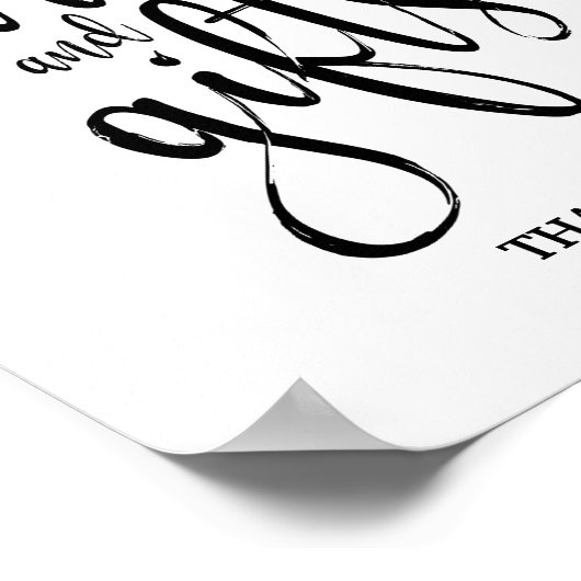 カードとギフト白黒8x10結婚のサイン ポスター (角)