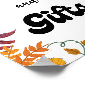 カードとギフト秋カボチャの好意パーティーのサイン ポスター (角)