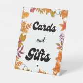 カードとギフト秋カボチャの好意パーティーのサイン 台座サイン (正面)