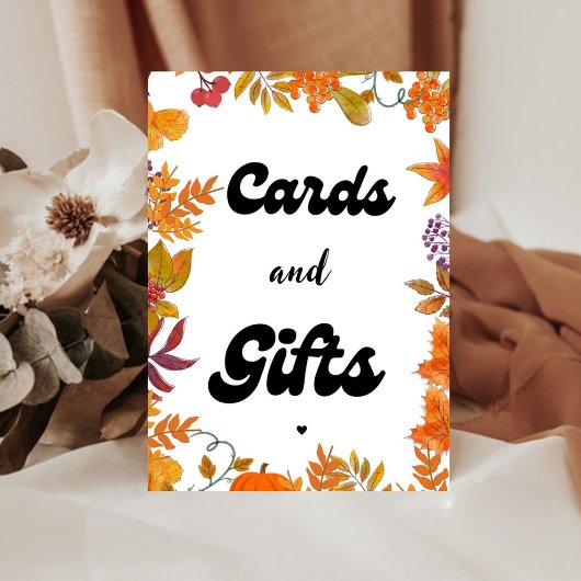 カードとギフト秋カボチャの好意パーティーのサイン 台座サイン