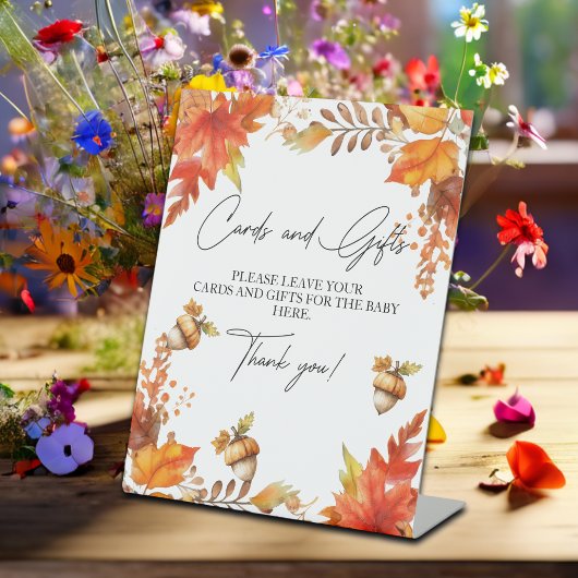 カードとギフト秋ボホフローラベビーシャワー 台座サイン