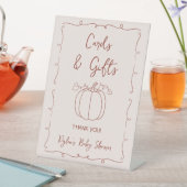 カードとギフト秋手描きカボチャ赤ちゃんシャワー 台座サイン (インサイチュ)