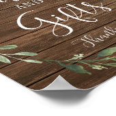 カードとギフト素朴なフローラ女の子の赤ちゃんシャワー ポスター (角)