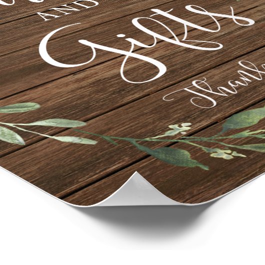 カードとギフト素朴なフローラ女の子の赤ちゃんシャワー ポスター (角)