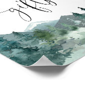 カードとギフト素朴な山の森の木の看板 ポスター (角)