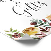 カードとギフト素朴秋ブルゴーニュフローラ標識 ポスター (角)