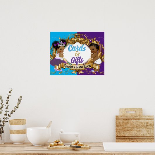 カードとギフト紫と青の性王室の別表示 ポスター (キッチン)