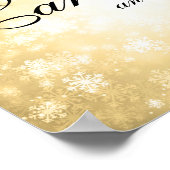 カードとギフト結婚のサイン冬ワンダーランド金ゴールド ポスター (角)