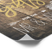 カードとギフト結婚のサイン素朴ウッドメイソンジャー ポスター (角)