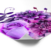 カードとギフト結婚のサイン紫の花のポスター ポスター (角)