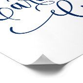 カードとギフト結婚のサイン – タイポグラフィ – ネイビーブルー ポスター (角)