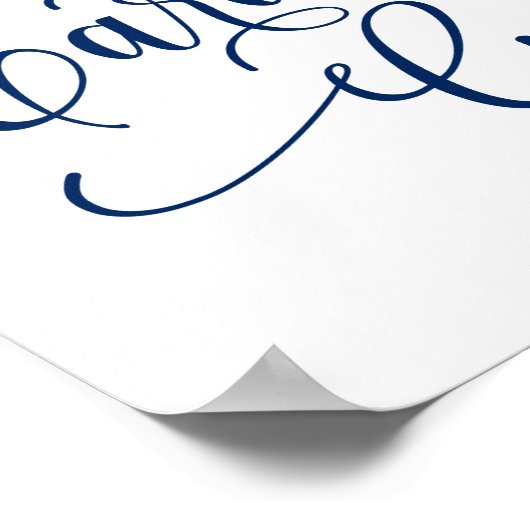 カードとギフト結婚のサイン – タイポグラフィ – ネイビーブルー ポスター (角)