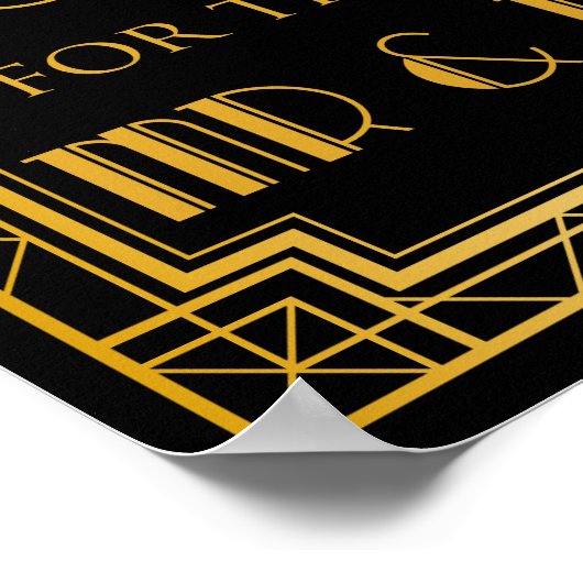 カードとギフト結婚のサイン | Gatsbyアールデコ ポスター (角)