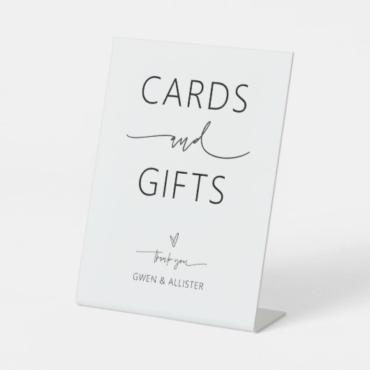 カードとギフト結婚のテーブル台座標識 台座サイン (正面)