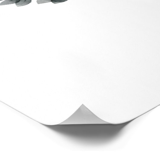 カードとギフト結婚のフローラ書のサイン ポスター (角)