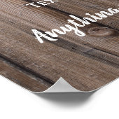 カードとギフト結婚の看板の素朴な木 ポスター (角)