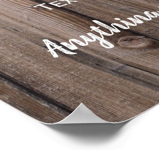 カードとギフト結婚の看板の素朴な木 ポスター (角)