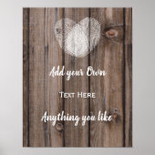 カードとギフト結婚の看板の素朴な木 ポスター (正面)