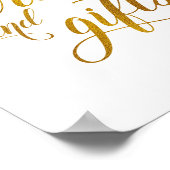 カードとギフト結婚の&シャワー記号 |ゴールド・フォイル ポスター (角)