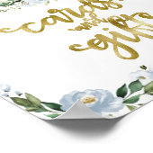 カードとギフト緑の秋赤ちゃんシャワーのサイン ポスター (角)