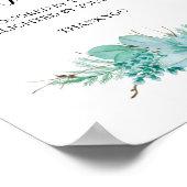 カードとギフト緑豊かな結婚肉汁のサイン ポスター (角)