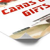 カードとギフト赤いレースカー誕生日パーティー ポスター (角)