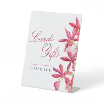 カードとギフト赤い蘭の水色結婚の