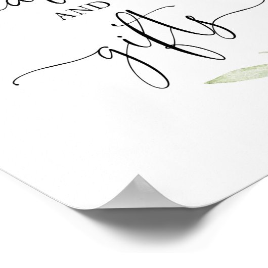 カードとギフト赤ちゃんシャワーに緑の金ゴールド ポスター (角)