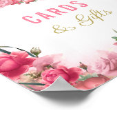 カードとギフト赤ちゃんシャワーピンクフラミンゴバレリーナ ポスター (角)