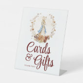 カードとギフト赤ちゃんシャワーピーターうさぎ秋 台座サイン (正面)