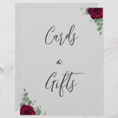 カードとギフト赤結婚バラのサイン (正面/裏面)