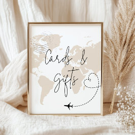 カードとギフト飛行機の赤ちゃんシャワーポスター ポスター